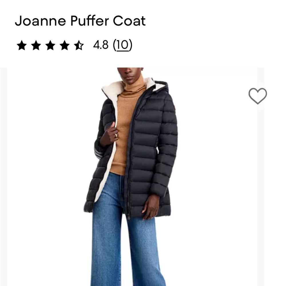 SAVE THE DUCK Black Quilted Hooded Puffer Coat with Sherpa Lining